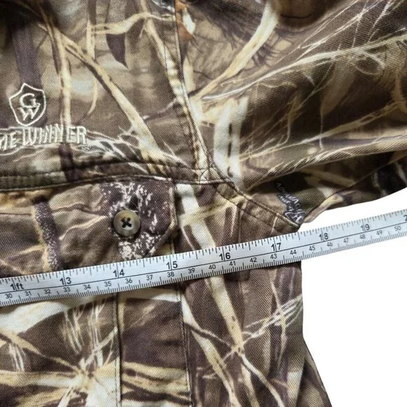 Game Winner Camo Button Up Long Sleeve Shirt Boys Youth Small Hunting Outdoor - Picture 7 of 7